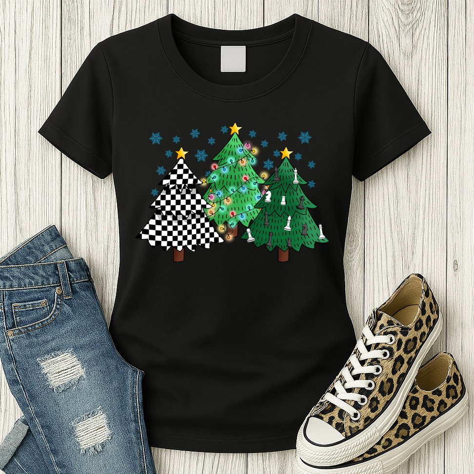 Chess Christmas Tree Funny Xmas Team Sport Gift Womens T-Shirt