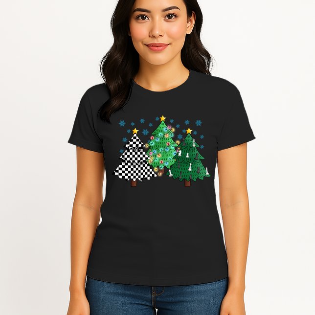 Chess Christmas Tree Funny Xmas Team Sport Gift Womens T-Shirt
