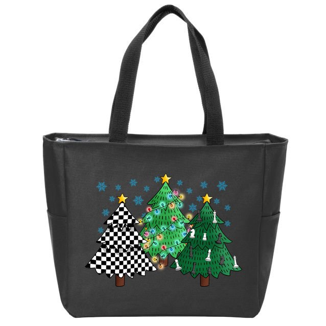 Chess Christmas Tree Funny Xmas Team Sport Gift Zip Tote Bag
