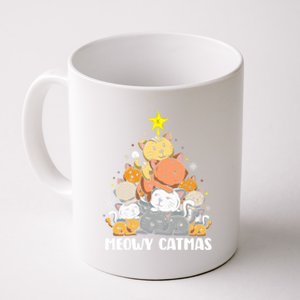 Cat Christmas Tree Xmas Funny Santa Meowy Catmas Coffee Mug