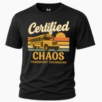 Certified Chaos Transport Technician School Bus Driver Funny  Cooling Performance Crew T-Shirt