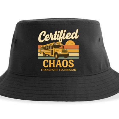 Certified Chaos Transport Technician School Bus Driver Funny  Sustainable Bucket Hat