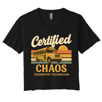 Certified Chaos Transport Technician School Bus Driver Funny  Crop Top
