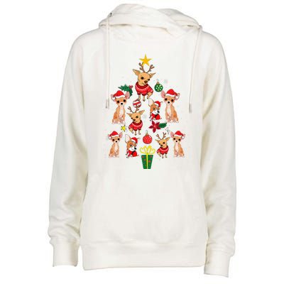 Chihuahua Christmas Tree Funny Xmas Gifts Chihuahua Dog Womens Funnel Neck Pullover Hood