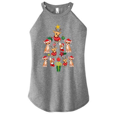 Chihuahua Christmas Tree Funny Xmas Gifts Chihuahua Dog Women’s Perfect Tri Rocker Tank