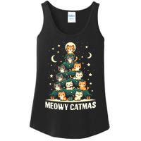 Cat Christmas Tree Xmas Funny Santa Meowy Catmas Ladies Essential Tank