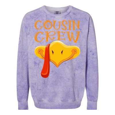 Cousin Crew Turkey Matching Family Thanksgiving Party Pajama Colorblast Crewneck Sweatshirt