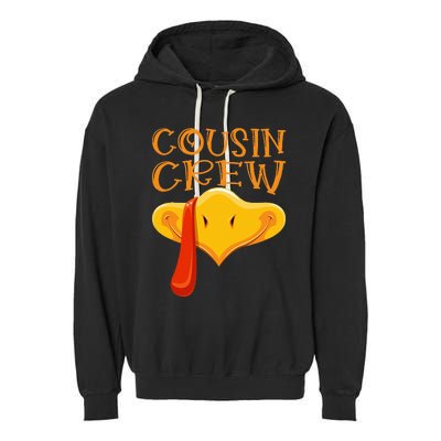 Cousin Crew Turkey Matching Family Thanksgiving Party Pajama Garment-Dyed Fleece Hoodie