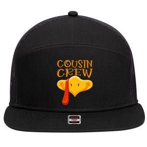 Cousin Crew Turkey Matching Family Thanksgiving Party Pajama 7 Panel Mesh Trucker Snapback Hat