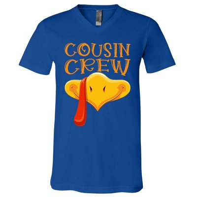 Cousin Crew Turkey Matching Family Thanksgiving Party Pajama V-Neck T-Shirt