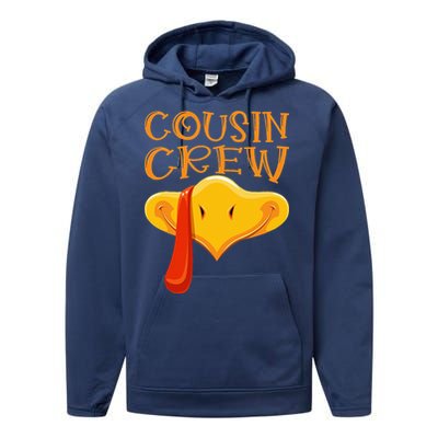 Cousin Crew Turkey Matching Family Thanksgiving Party Pajama Performance Fleece Hoodie