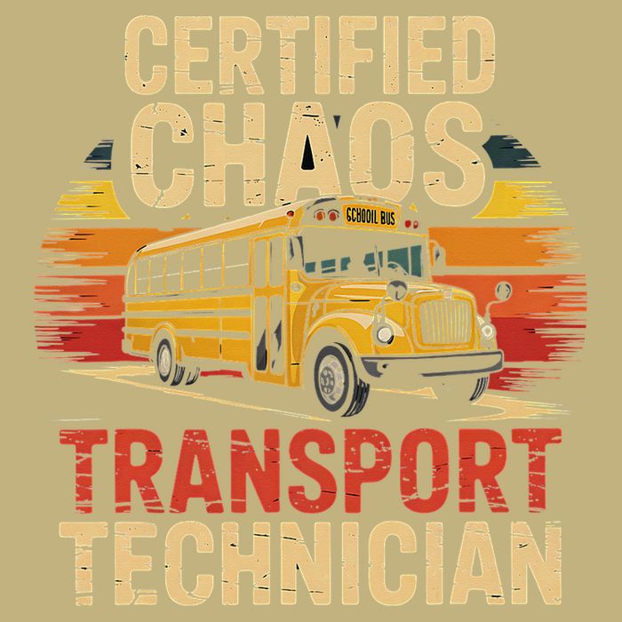 Certified Chaos Transport Technician School Bus Design Button
