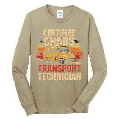 Certified Chaos Transport Technician School Bus Design Tall Long Sleeve T-Shirt