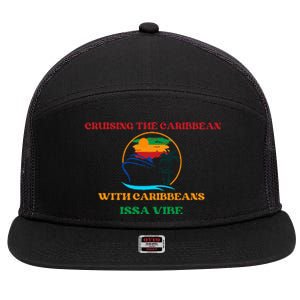 Caribbean Cruise Travel Vacation 7 Panel Mesh Trucker Snapback Hat