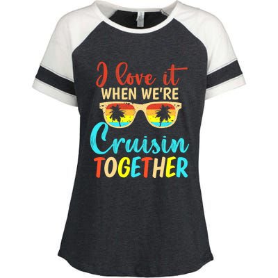 Cousin Cruise Trip I Love It When We're Cruising Together Enza Ladies Jersey Colorblock Tee