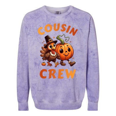 Cousin Crew Thanksgiving Family Matching Turkey Day Fall Colorblast Crewneck Sweatshirt