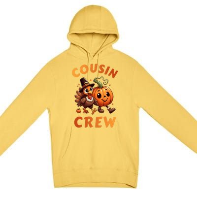 Cousin Crew Thanksgiving Family Matching Turkey Day Fall Premium Pullover Hoodie