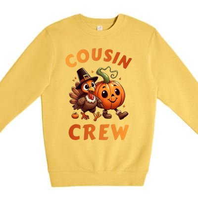 Cousin Crew Thanksgiving Family Matching Turkey Day Fall Premium Crewneck Sweatshirt