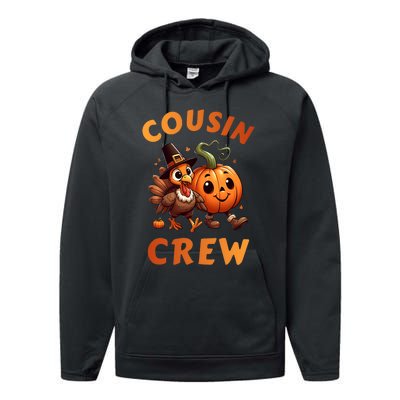 Cousin Crew Thanksgiving Family Matching Turkey Day Fall Performance Fleece Hoodie