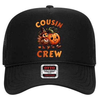 Cousin Crew Thanksgiving Family Matching Turkey Day Fall High Crown Mesh Back Trucker Hat