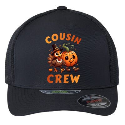 Cousin Crew Thanksgiving Family Matching Turkey Day Fall Flexfit Unipanel Trucker Cap