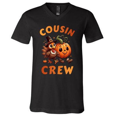 Cousin Crew Thanksgiving Family Matching Turkey Day Fall V-Neck T-Shirt