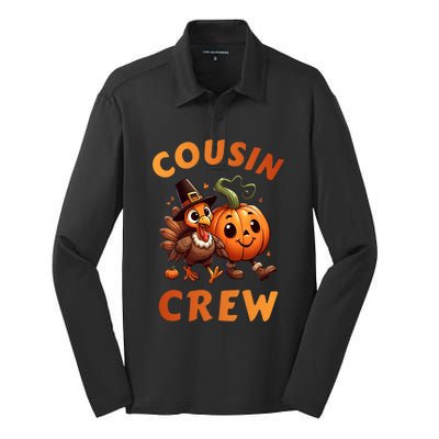 Cousin Crew Thanksgiving Family Matching Turkey Day Fall Silk Touch Performance Long Sleeve Polo