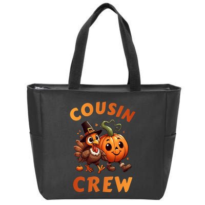 Cousin Crew Thanksgiving Family Matching Turkey Day Fall Zip Tote Bag