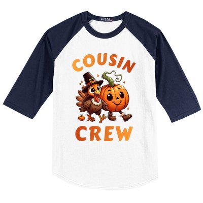 Cousin Crew Thanksgiving Family Matching Turkey Day Fall Baseball Sleeve Shirt