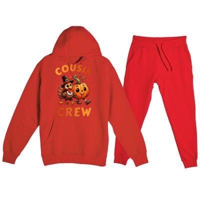 Cousin Crew Thanksgiving Family Matching Turkey Day Fall Premium Hooded Sweatsuit Set