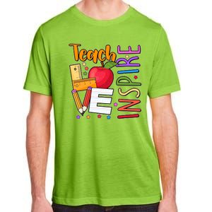 Cute Colorful Teach Love Inspire Adult ChromaSoft Performance T-Shirt