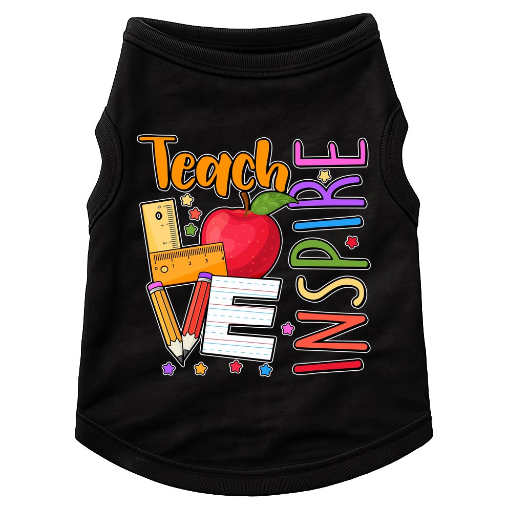 Cute Colorful Teach Love Inspire Doggie Tank