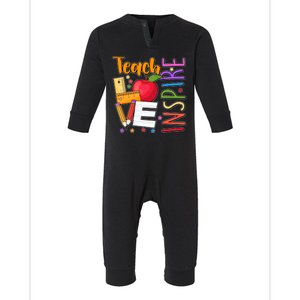 Cute Colorful Teach Love Inspire Infant Fleece One Piece