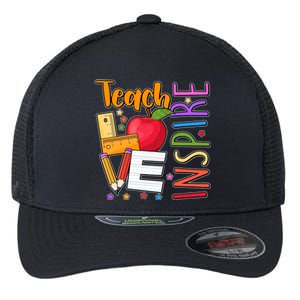 Cute Colorful Teach Love Inspire Flexfit Unipanel Trucker Cap