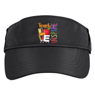 Cute Colorful Teach Love Inspire Adult Drive Performance Visor