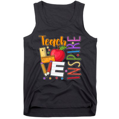 Cute Colorful Teach Love Inspire Tank Top