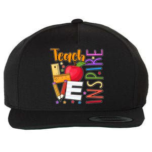 Cute Colorful Teach Love Inspire Wool Snapback Cap