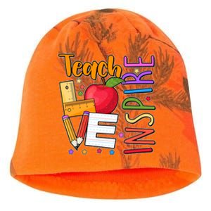 Cute Colorful Teach Love Inspire Kati - Camo Knit Beanie