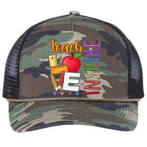 Cute Colorful Teach Love Inspire Retro Rope Trucker Hat Cap