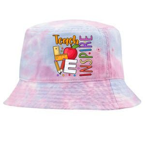 Cute Colorful Teach Love Inspire Tie-Dyed Bucket Hat