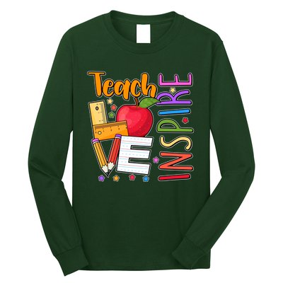 Cute Colorful Teach Love Inspire Long Sleeve Shirt