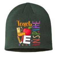 Cute Colorful Teach Love Inspire Sustainable Beanie