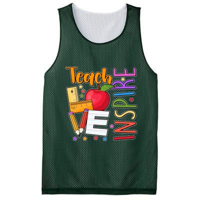 Cute Colorful Teach Love Inspire Mesh Reversible Basketball Jersey Tank