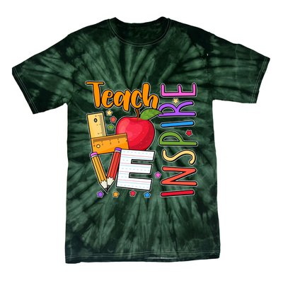 Cute Colorful Teach Love Inspire Tie-Dye T-Shirt