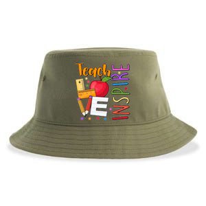 Cute Colorful Teach Love Inspire Sustainable Bucket Hat