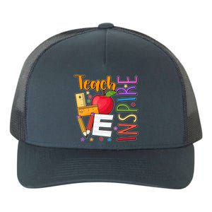 Cute Colorful Teach Love Inspire Yupoong Adult 5-Panel Trucker Hat