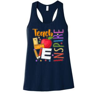 Cute Colorful Teach Love Inspire Women's Racerback Tank