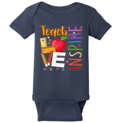 Cute Colorful Teach Love Inspire Baby Bodysuit