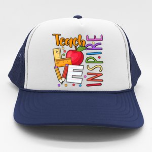 Cute Colorful Teach Love Inspire Trucker Hat