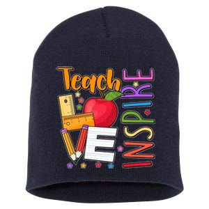 Cute Colorful Teach Love Inspire Short Acrylic Beanie